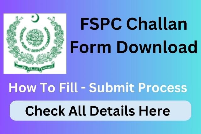 FPSC Challan Form 6 FPSC Challan Form