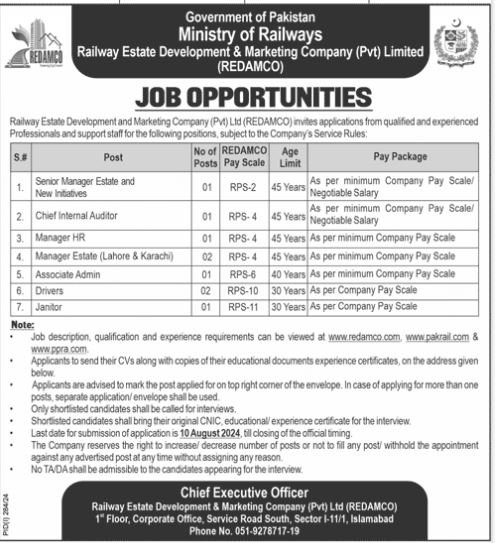 Pakistan Railway Jobs 2024
