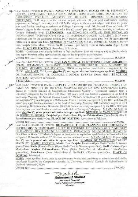 FPSC Jobs 2023 Advertisement No 9 4 FPSC Jobs 2023 Advertisement No 9