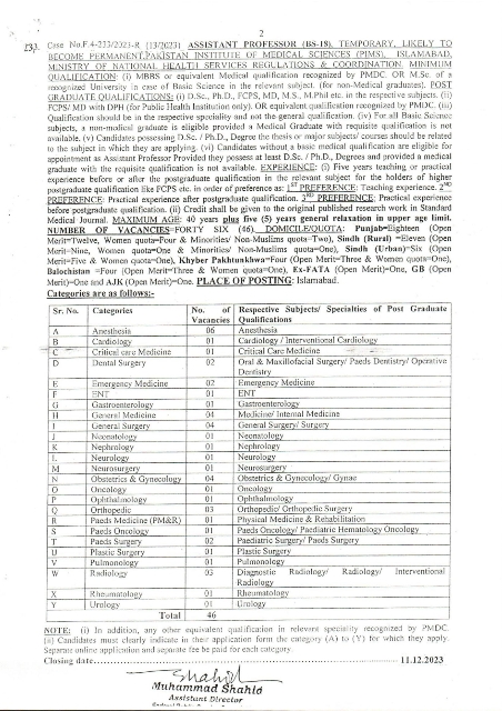 FPSC Advertisement No 13 2023 Extended