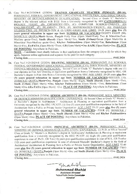 FPSC Jobs 2024 Advertisement No 2