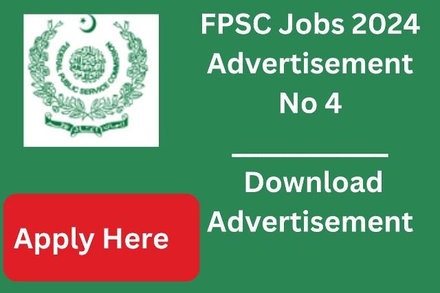 FPSC Jobs 2024 Advertisement No 4 24 FPSC Jobs 2024 Advertisement No 4