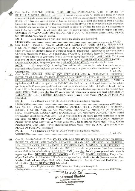 FPSC Jobs 2024 Advertisement No 7 3 fpsc jobs 2024 advertisement no7 page 0003