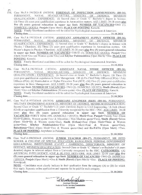 FPSC Jobs 2024 Advertisement No 10