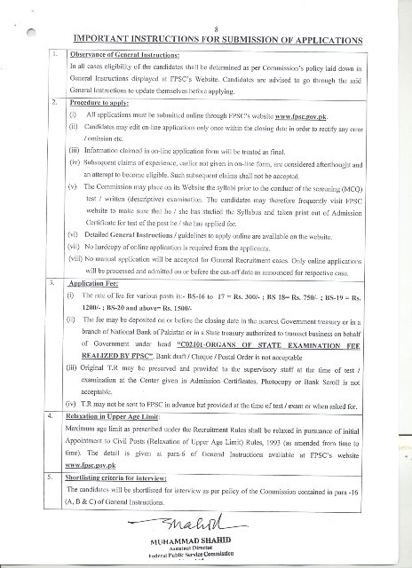 FPSC Jobs 2024 Advertisement No 10