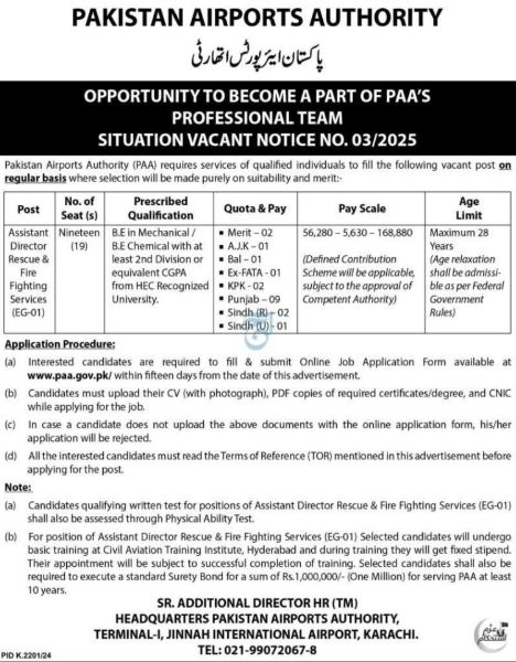 Pakistan Airport Authority Jobs
