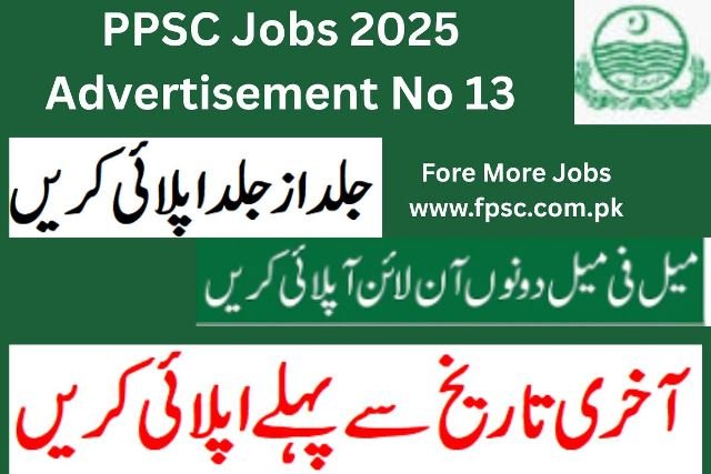 PPSC Jobs 2025 Advertisement No 13 5 PPSC Jobs 2025 Advertisement No 13