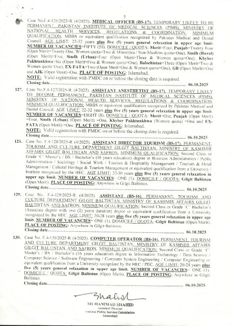 FPSC Jobs 2025 Advertisement No 04 6 FPSC Jobs 2025 Advertisement No 04