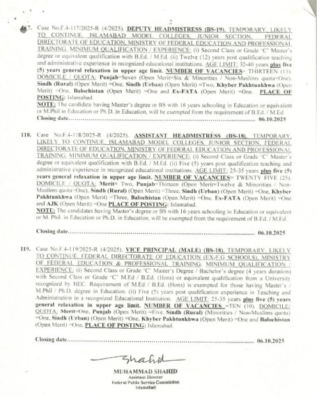 FPSC Jobs 2025 Advertisement No 04 3 FPSC Jobs 2025 Advertisement No 04