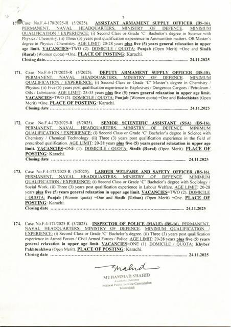 FPSC Jobs 2025 Advertisement No 05 Online Apply 7 FPSC Jobs 2025 Advertisement No 05 Online Apply